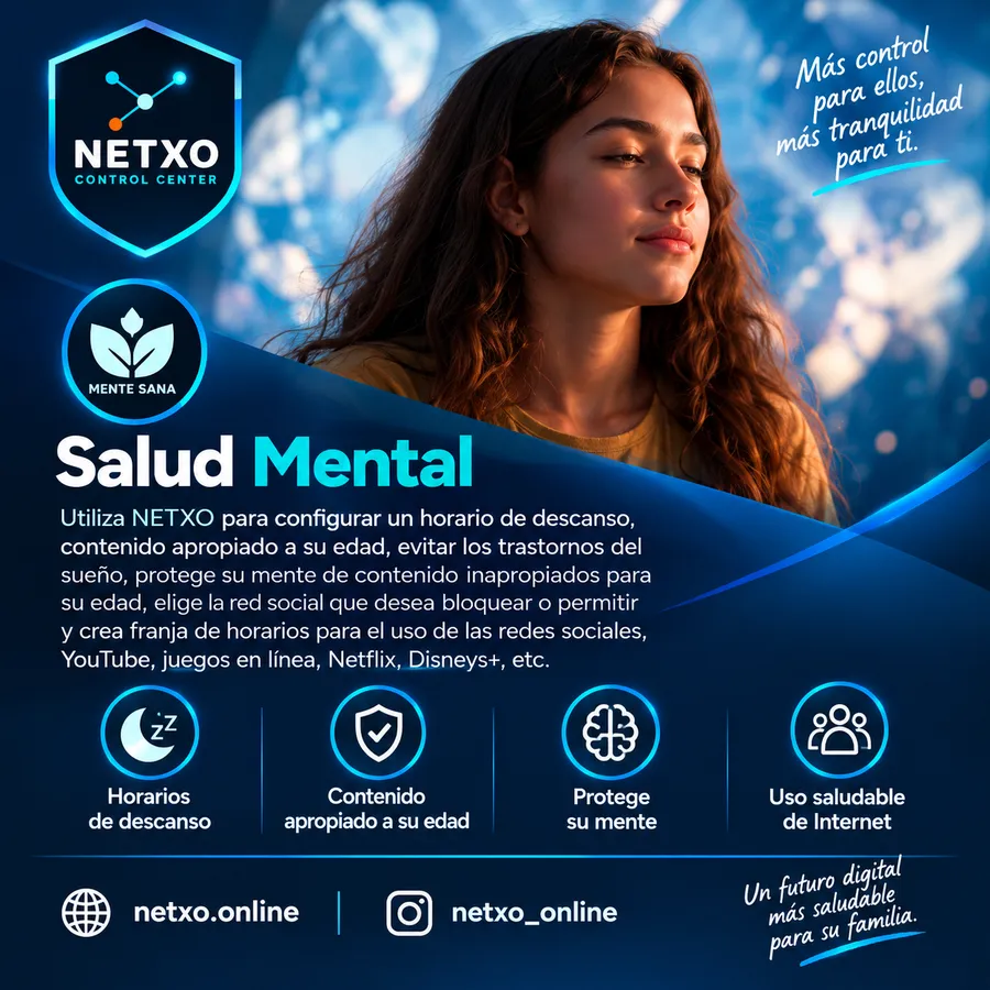 NETXO prend soin de la santé mentale : horaires de repos et contenus adaptés à l'âge